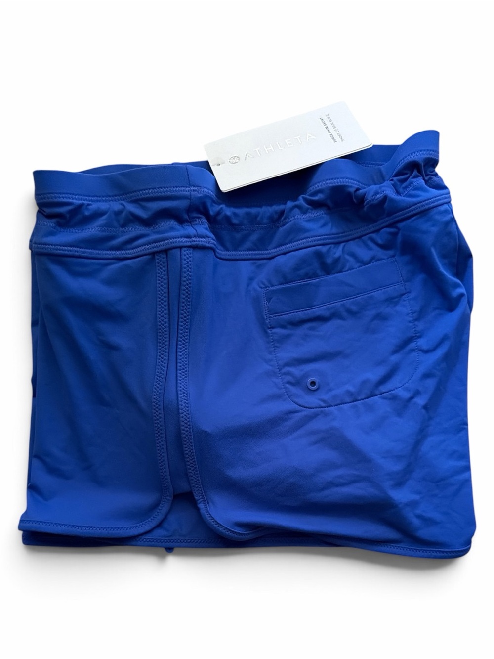 NWT Athleta Surge Swim Shorts Electric Blue Dolphin Hem Athletic Bottoms Size M - Picture 7 of 12